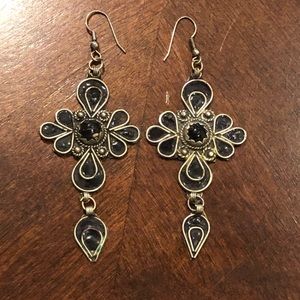 Vintage Black Balinese inspired earrings